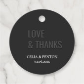 Blackout Minimalist Modern Wedding Bedankjes Labels (Voorkant)