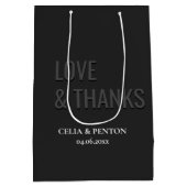 Blackout Minimalist Modern Wedding Medium Cadeauzakje (Achterkant)