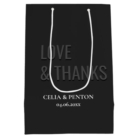 Blackout Minimalist Modern Wedding Medium Cadeauzakje (Achterkant)