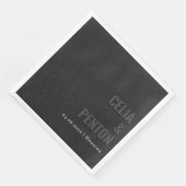 Blackout Minimalist Modern Wedding Napkin Servet (Hoek)