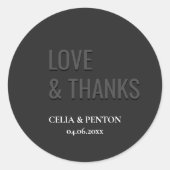 Blackout Minimalist Modern Wedding Ronde Sticker (Voorkant)