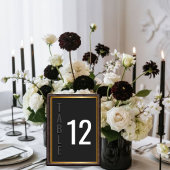 Blackout Minimalist Modern Wedding Table Card Kaart
