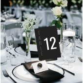 Blackout Minimalist Modern Wedding Table Card Kaart