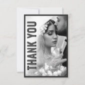 Blackout Minimalist Modern Wedding Thank You Card Bedankkaart (Voorkant)