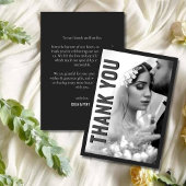 Blackout Minimalist Modern Wedding Thank You Card Bedankkaart