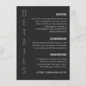 Blackout Minimalist Wedding Informatiekaartje (Voorkant)