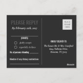 Blackout Minimalist Wedding Response Post Card Briefkaart (Achterkant)