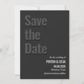 Blackout Minimalist Wedding Save the Date Card Kaart (Voorkant)