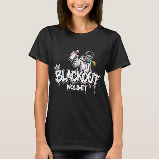 Blackout No Limit Graffiti Art T-Shirt – Urban Str (Voorkant)