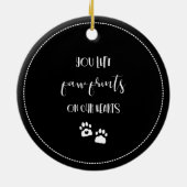 BlackPawprints op hart bij het liefhebben van foto Keramisch Ornament (Achterkant)