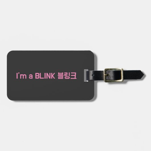 Blackpink Ik ben een Blink Korean hangul bagagelab Bagagelabel (Voorkant horizontaal)