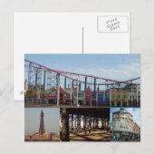 Blackpool 4 Afbeeldingen Briefkaart (Voorkant / Achterkant)