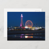 Blackpool Beach-lampjes bij nacht Briefkaart (Voorkant / Achterkant)