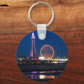 Blackpool Beach-lampjes bij nacht Sleutelhanger (Voorkant)