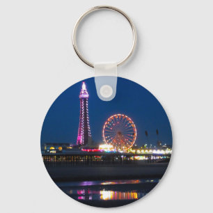 Blackpool Beach-lampjes 's nachts Sleutelhanger