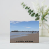 Blackpool Beach & North Pier Briefkaart (Staand voorkant)