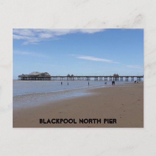 Blackpool Beach & North Pier Briefkaart (Voorkant)