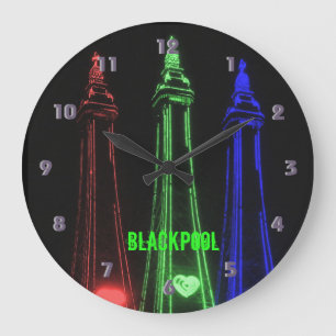 Blackpool Beauful Tower-lampjes, rood, groen, Grote Klok