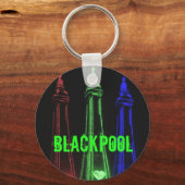 Blackpool Beauful Tower-lichten, rood, groen, Sleutelhanger (Voorkant)