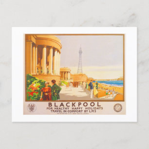 Blackpool British Railways LMS Vintage Travel Briefkaart