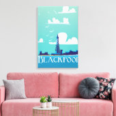 Blackpool, Engelstalig poster voor het reizen Canvas Afdruk (Insitu (Woonkamer))