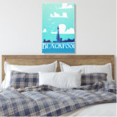 Blackpool, Engelstalig poster voor het reizen Canvas Afdruk (Insitu (Slaapkamer))