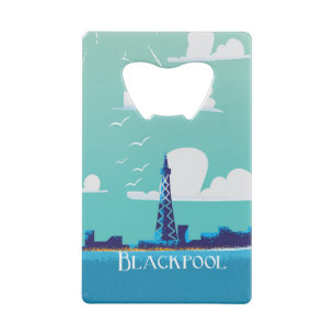 Blackpool, Engelstalig poster voor het reizen Creditkaart Flessenopener