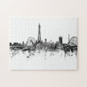 Blackpool England Skyline Black White Legpuzzel (Horizontaal)