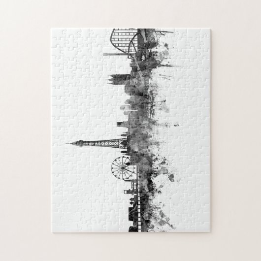 Blackpool England Skyline Black White Legpuzzel (Verticaal)