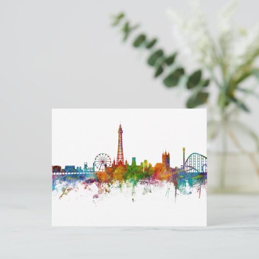 Blackpool England Skyline Briefkaart (Staand voorkant)