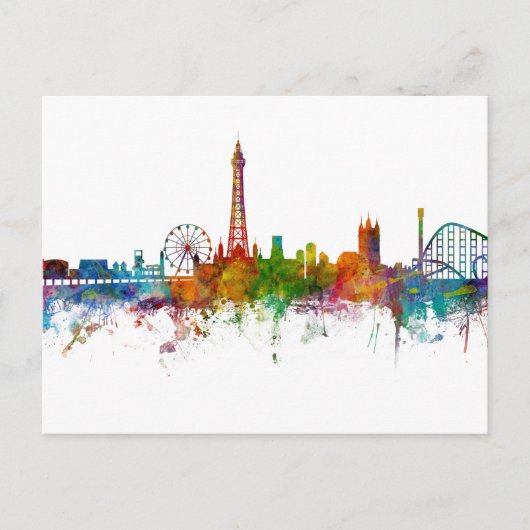 Blackpool England Skyline Briefkaart (Voorkant)