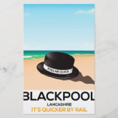Blackpool "kus me quick" pet trein poster briefpapier (Voorkant)