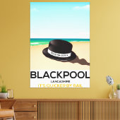 Blackpool "kus me quick" pet trein poster canvas afdruk (Insitu (Woonkamer))