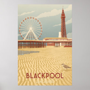 Blackpool Kust Reisposter Poster
