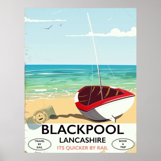 Blackpool, Lancashire, spoorposter Poster (Voorkant)