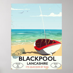 Blackpool, Lancashire, spoorposter Poster