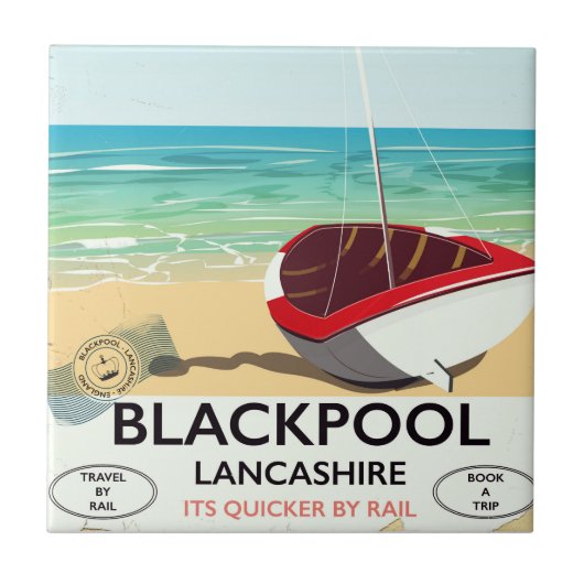 Blackpool, Lancashire, spoorposter Tegeltje (Voorkant)