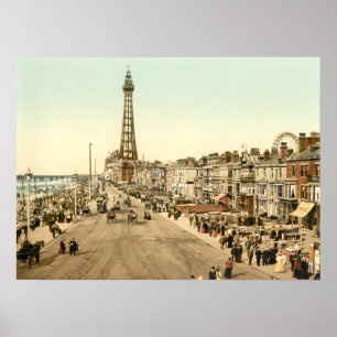 Blackpool Promenade, Lancashire, Engeland Poster
