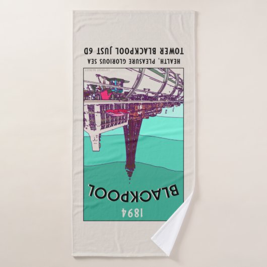 Blackpool Seaside Resort England  Art Badhanddoek (Badhanddoek)