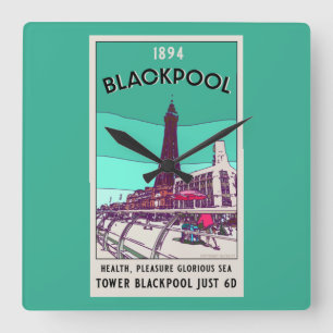  Blackpool Seaside Resort England  Art     Vierkante Klok