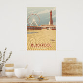 Blackpool Seaside Travel Poster (Keuken)