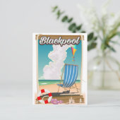 Blackpool strand reisposter briefkaart (Staand voorkant)