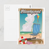 Blackpool strand reisposter briefkaart (Voorkant / Achterkant)