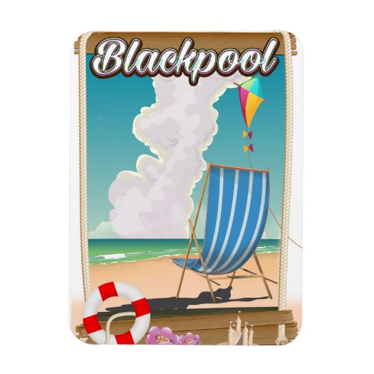 Blackpool strand zeereisposter magneet (Verticaal)