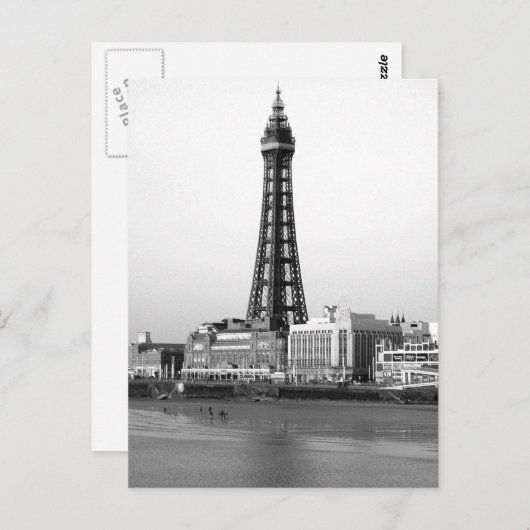 Blackpool Tower B/W Briefkaart (Voorkant / Achterkant)