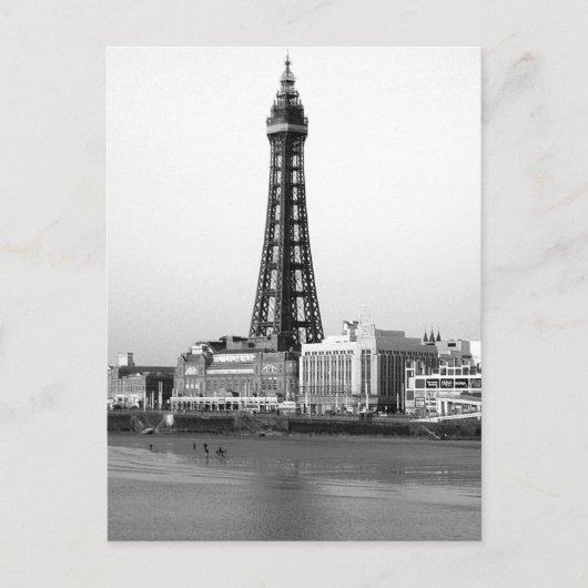 Blackpool Tower B/W Briefkaart (Voorkant)