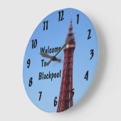 Blackpool Tower Blue Sky Day Grote klok (Hoek)