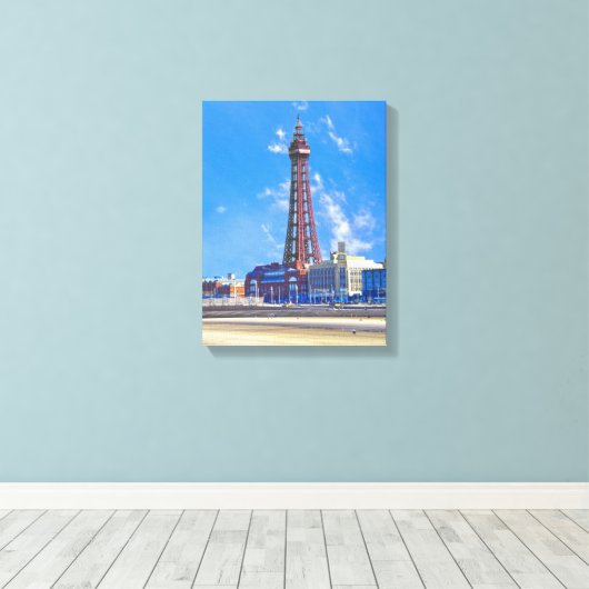 Blackpool Tower Canvas Afdruk (Insitu (Houten vloer))