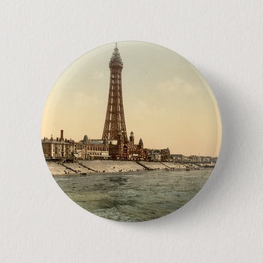 Blackpool Tower I, Lancashire, Engeland Ronde Button 5,7 Cm (Voorkant)