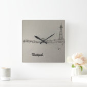 Blackpool Tower Original Art Watch Vierkante Klok (Huis)